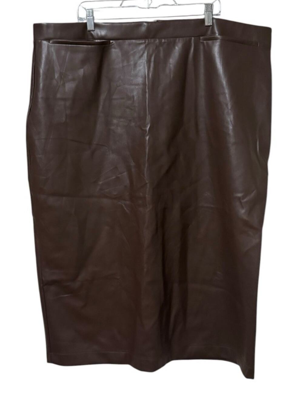 Lane Bryant Pencil Skirt Women Sz 24 Non Leather Material Zipper Career Chic NWT